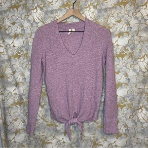 Moth Anthropologie lavender Purple Knit Tie Front Sweater Size XS